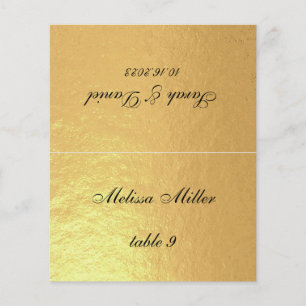 Faux Gold Mariage Place Card Nom de l'invité impri