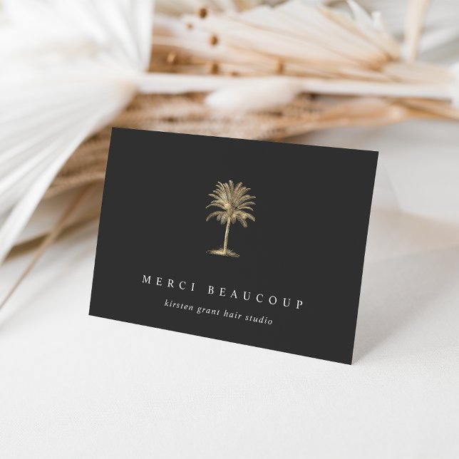 Faux Gold Palm Tree Logo Note Cards (Créateur téléchargé)