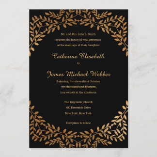 Faux Gold Wedding Invitation hébergée par les pare