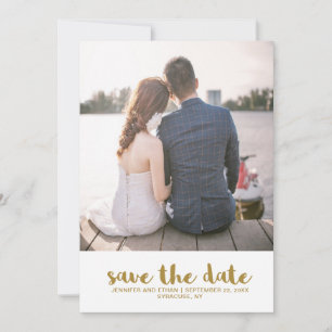 Faux Gold Wedding Save the Date Photo