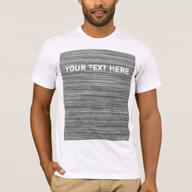 Faux Grey Fabric Art Design T-shirt Texte personna (Devant)