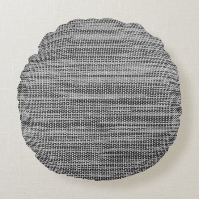 Faux Grey Fabric Coussin ronde - Moderne (Devant)