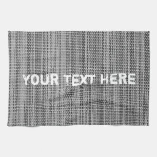 Faux Grey Tissu Serviette de cuisine avec texte pe