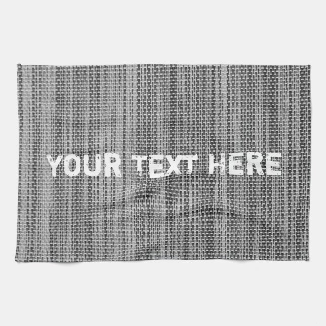 Faux Grey Tissu Serviette de cuisine avec texte pe (Horizontal)