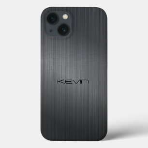 Faux gris foncé en aluminium brossé Coque Arrière