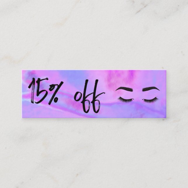 Faux Holographic Lashes Brows Carte de réduction (Devant)