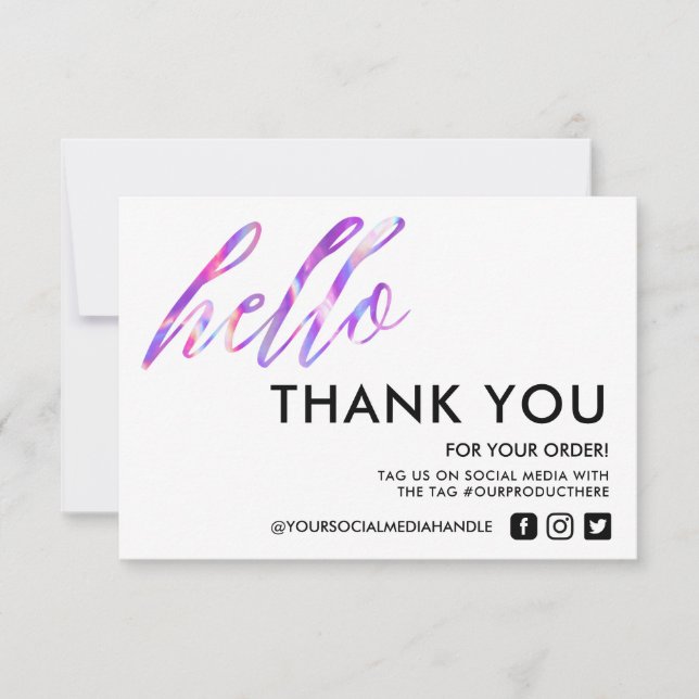 Faux Holographique Bonjour Merci Média Insertion (Devant)