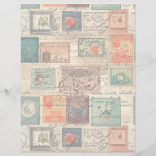 Faux Imaginaire Postage Timbre Collage 6 léger