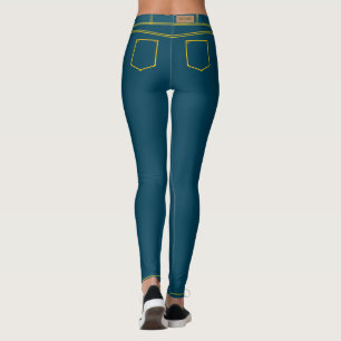 Faux jeans bleu marine Leggings