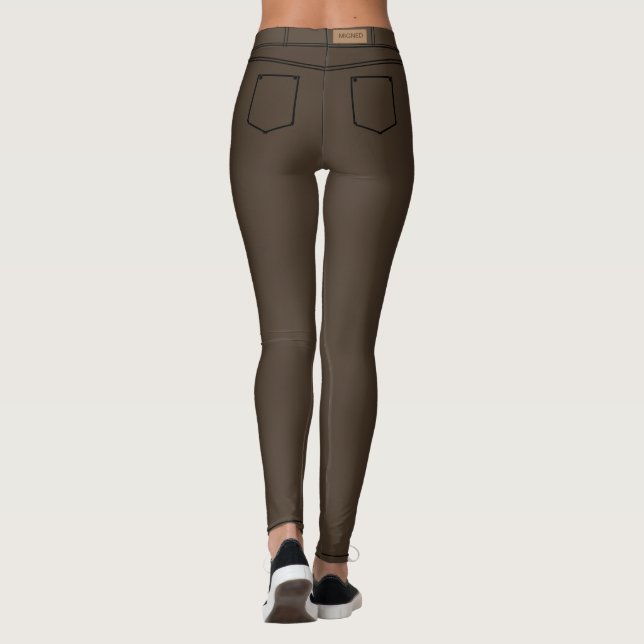 Faux jeans marron Leggings (Dos)