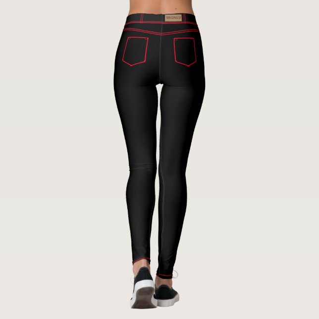 Faux jeans noirs leggings (Dos)