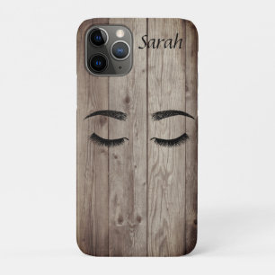 Faux lashes Wood Texture Coque-Mate coque iphone