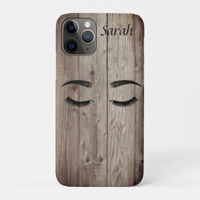 Faux lashes Wood Texture Coque-Mate coque iphone (Dos)
