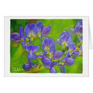 Faux look Indigo/Floral Art/Aquarelle