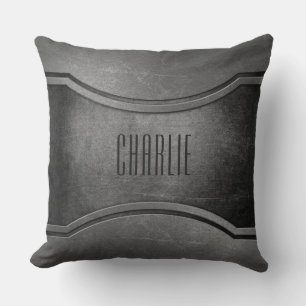 Faux Metal personnalisé monogramme jetons oreiller