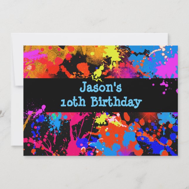 Faux Neon, Peinture, Paintball, Invitation (Devant)