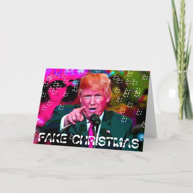 Faux Noël, Donald Trump Satire Carte de Noël (Devant)
