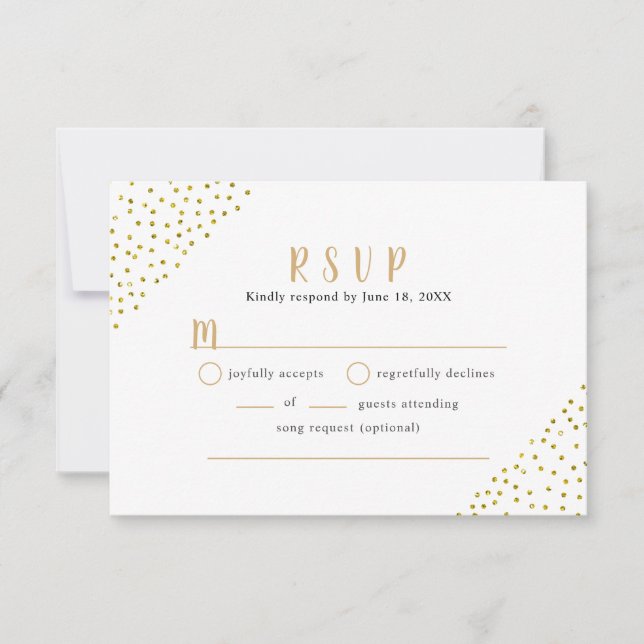 Faux or Confetti de mariage buffet RSVP (Devant)
