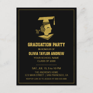 Faux Or et Invitation de Fête de Remise de Diplôme