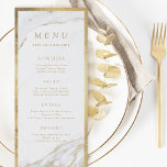 Faux or feuille marbre luxe moderne menu mariage<br><div class="desc">Superbe design arrière - plan marbré avec bordure et détails faux or gras,  design moderne élégant,  chic et élégant,  cartes de menu grand mariage pour mariage moderne,  mariage de luxe et mariage d'hiver Semi-Gloss papier fini sélectionné. Voir toutes les pièces correspondantes dans la collection ci-dessous.</div>