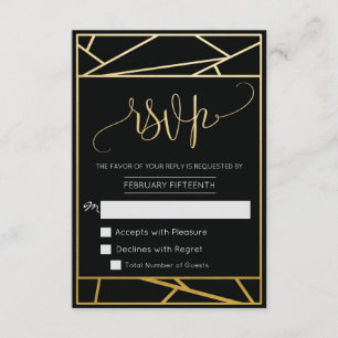 Faux Or Géométrique moderne RSVP