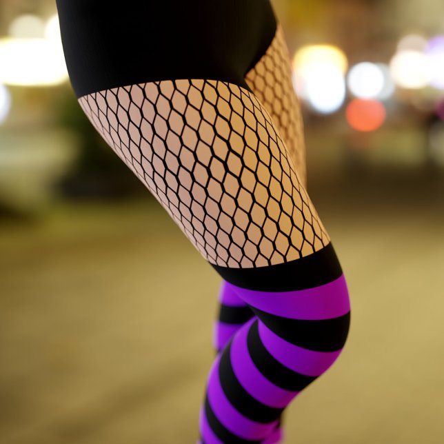 Faux OTK Chaussettes à rayures violettes Leggings (Créateur téléchargé)