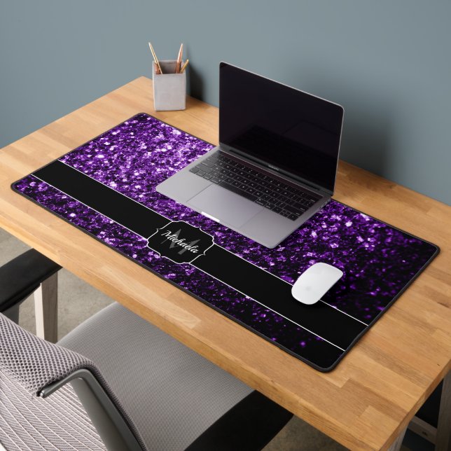 Faux paillettes violet foncé en lettres majuscules (Bureau 2)