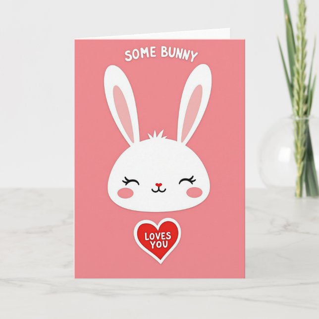 Faux Paper Carte Quelques Lapins T'aiment (Devant)