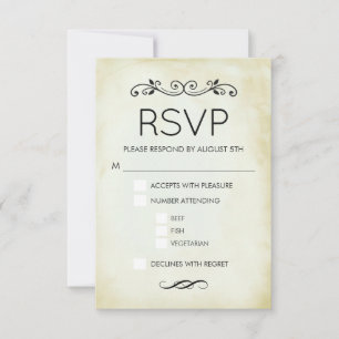Faux Parchemin Vintage Simple Mariage élégant RSVP