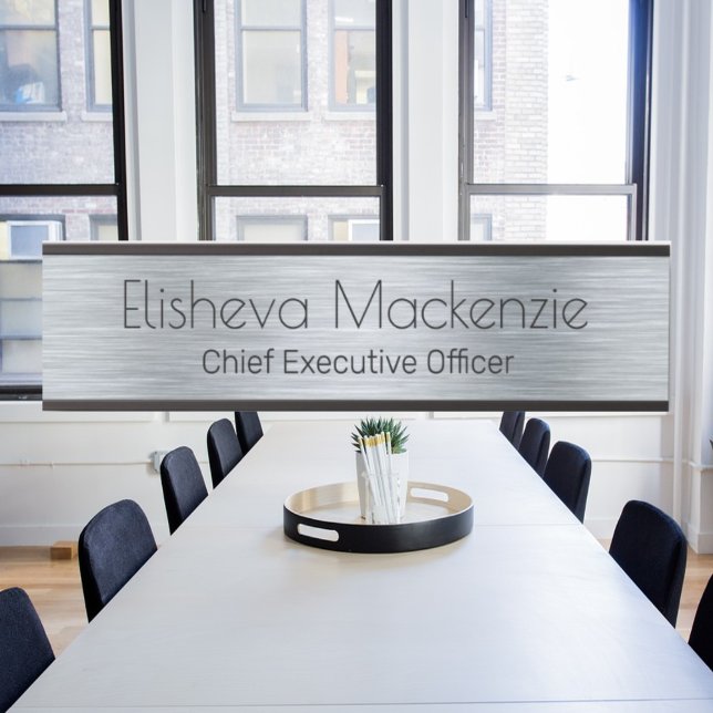 Faux Porte Office Argent Signes Nom Plaque (Créateur téléchargé)