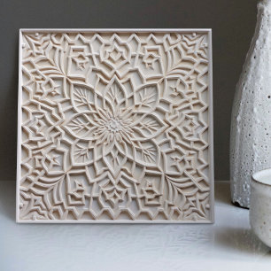 Faux Relief Floral Carreau Marocain Accent de Déco
