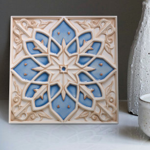 Faux Relief Floral Carreau Marocain Accent de Déco