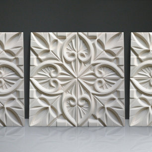 Faux Relief Floral Carreau Marocain Accent de Déco