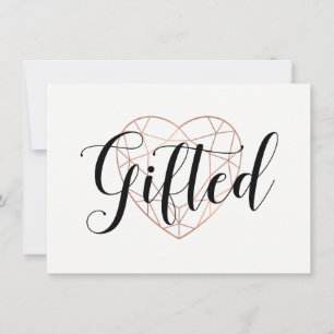 Faux Rose Gold Coeur géométrique Certificat cade