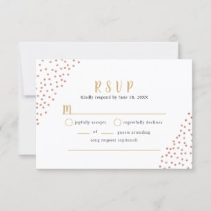 Faux Rose Gold Confetti Mariage buffet RSVP