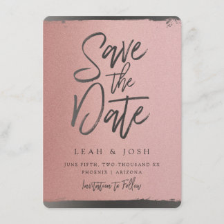 Faux Rose Gold Enregistrer la carte postale Date