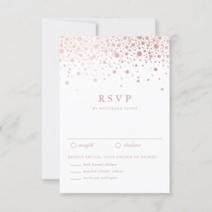 Faux Rose Gold Foil Confetti Dots Mariage RSVP
