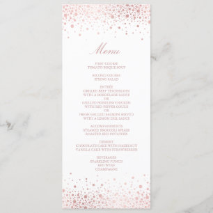 Faux Rose Gold Foil Confetti Elégante carte menu