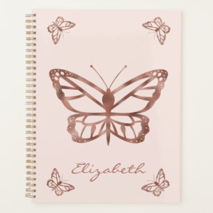 Faux Rose Gold Foil Look Papillons et texte person