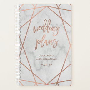 Faux Rose Gold Géométrique Wedding planner en ma