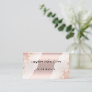 Faux Rose Gold sur un Carte de visite Rose neutre