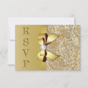 Faux sequins dorés Nœud Diamant RSVP