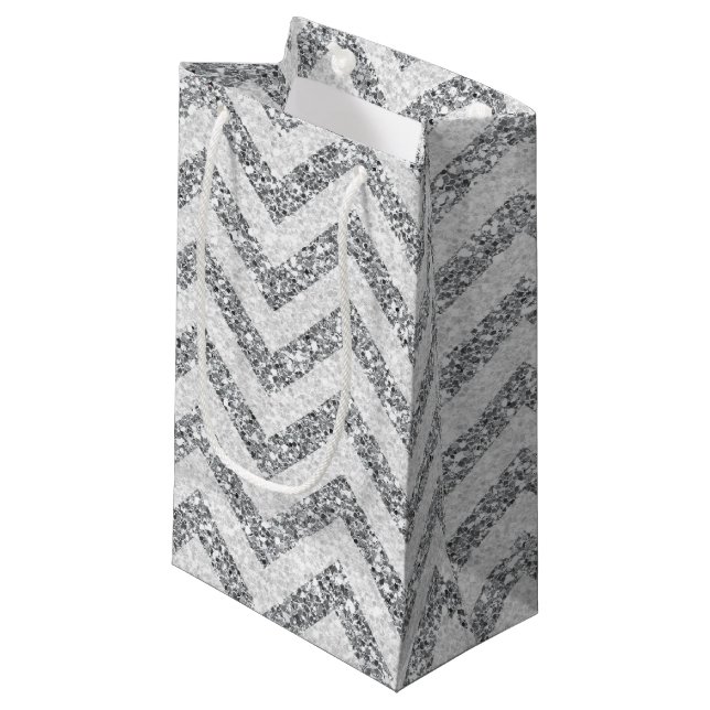 Faux Silver parties scintillant petit sac cadeau (Devant Angle)