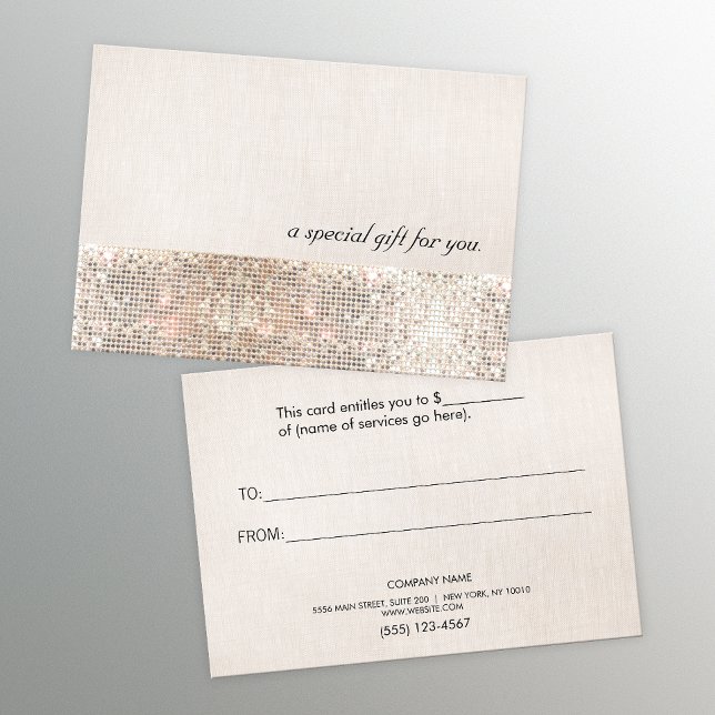 Faux Silver Sequins Certificat cadeau beauté (Créateur téléchargé)