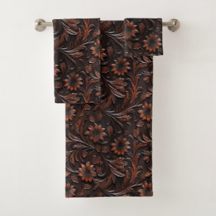 Faux Sud-Ouest Brown Fleurs de vache en cuir