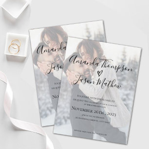Faux Vellum Effet Faire-part de mariage photo