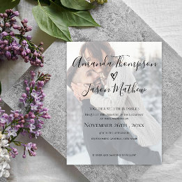 Faux Vellum Effet Faire-part de mariage photo
