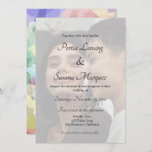 Faux Vellum Effet Rainbow LGBTQ Mariage Invitation
