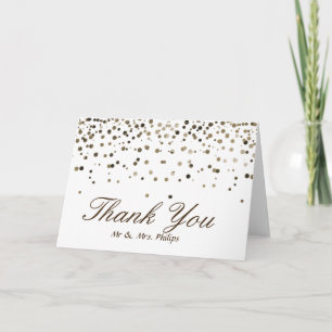 Faux Whit Foil Confetti Élégant Merci étincelant