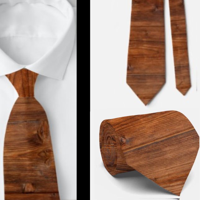 Faux Wood Grain Masculine Russe Cravate Necktie (Créateur téléchargé)
